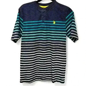 U.S. Polo Assn. Boys Striped Henley Shirt Size 14-16